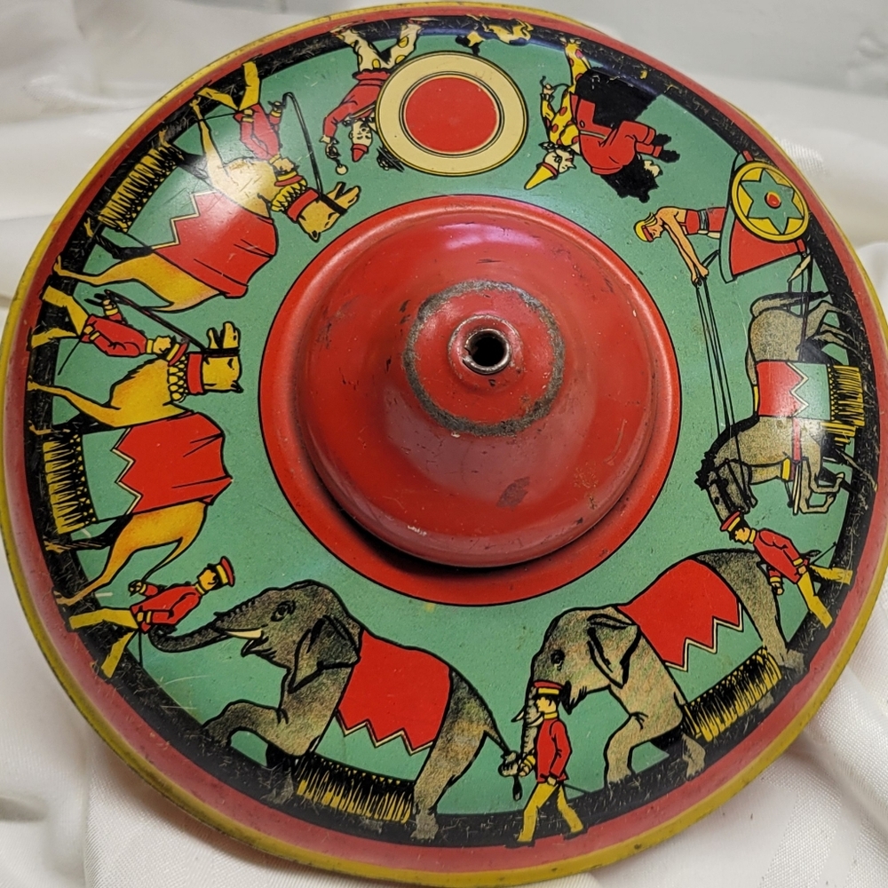 Vintage Circus-Themed Spinning Top